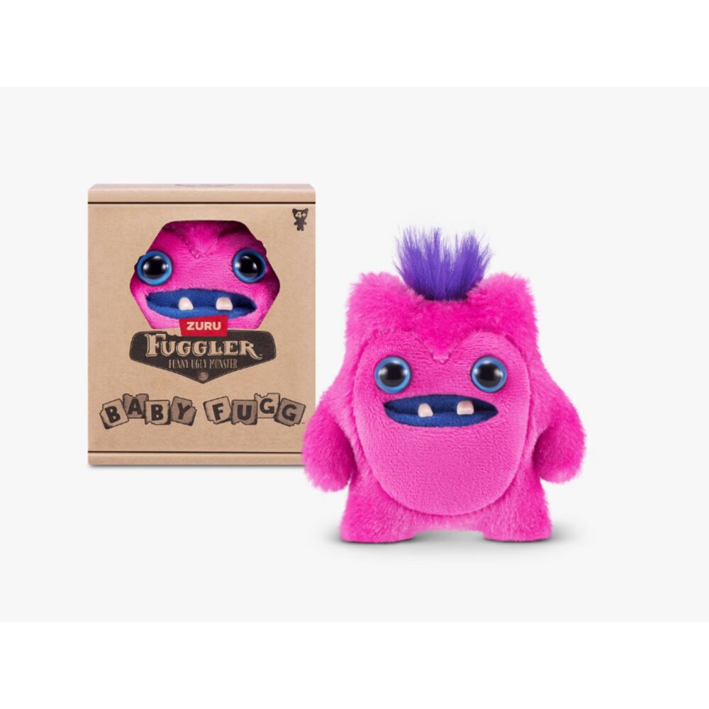 Zuru Fuggler Baby Fugg Pink "Greedy Grinner" Plush Monster (3.5" or